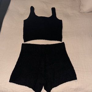 skims cozy collection - cozy knit tank & shorts